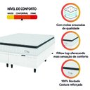 Ver imagem 6 de Cama Box Baú Colchão Casal King Molas Ensacadas City Pillow Top 193x203x64cm Linho Branco / Cinza