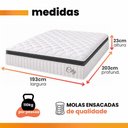 Ver imagem 4 de Cama Box Baú Colchão Casal King Molas Ensacadas City Pillow Top 193x203x64cm Branco / Cinza