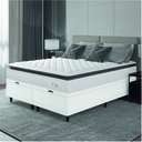 Ver imagem 2 de Cama Box Baú Colchão Casal King Molas Ensacadas City Pillow Top 193x203x64cm Linho Branco / Cinza