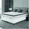 Cama Box Baú Colchão Casal King Molas Ensacadas City Pillow Top 193x203x64cm Linho Branco / Cinza - 2