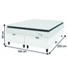 Cama Box Baú Colchão Casal King Molas Ensacadas City Pillow Top 193x203x64cm Linho Branco / Cinza - 4