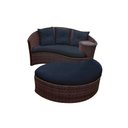 Ver imagem 1 de Chaise Orbit com Puff - Tecido Duna Midnight