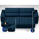 Ver imagem 2 de Sofá com Porta Copos Carregador USB Ret Rec Murano 2,50m Velosuede Petróleo - NETSOFAS