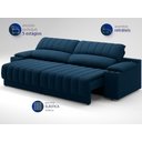 Ver imagem 5 de Sofá com Porta Copos Carregador USB Ret Rec Murano 2,50m Velosuede Petróleo - NETSOFAS