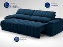 Ver imagem 5 de Sofá com Porta Copos Carregador USB Ret Rec Murano 2,50m Velosuede Petróleo - NETSOFAS