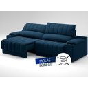 Ver imagem 6 de Sofá com Porta Copos Carregador USB Ret Rec Murano 2,50m Velosuede Petróleo - NETSOFAS