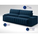 Ver imagem 3 de Sofá com Porta Copos Carregador USB Ret Rec Murano 2,50m Velosuede Petróleo - NETSOFAS