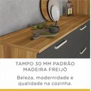 Ver imagem 6 de Balcão Cozinha Nesher Burguesa 2 Portas 3 Gavetas Freijo / Grafite