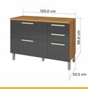 Ver imagem 4 de Balcão de Cozinha 2 Portas MDF Burguesa Freijó/Cinza - Nesher