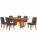 Ver imagem 2 de Mesa de Jantar Carolina Tampo 180cm Mdf Canto Copo e 6 Cadeiras Melissa Moderna Mobilia