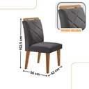 Ver imagem 3 de Mesa de Jantar Carolina Tampo 180cm Mdf Canto Copo e 6 Cadeiras Melissa Moderna Mobilia