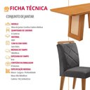 Ver imagem 6 de Mesa de Jantar Carolina Tampo 180cm Mdf Canto Copo e 6 Cadeiras Melissa Moderna Mobilia