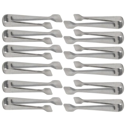 Kit 12 Pegadores Pinça Azeitonas Servir Carne Gelo Aço Inox 18cm Multiuso Brinox