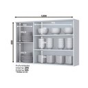 Ver imagem 3 de Módulo Cozinha Henn Americana Armário 3 Portas de Vidro (2 C- Vidro) 120cm Cinza