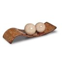 Ver imagem 1 de Centro de Mesa Safira Marrom Esferas Bege Marmorizado Petra