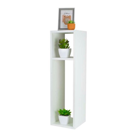 Mesa de Cabeceira Pequena 20x20x70cm Agata Branco Quarto Sala