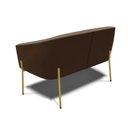 Ver imagem 4 de Sofá Namoradeira e Poltrona Pé de Ferro Dourado Stella Suede Marrom D03 - D'Rossi