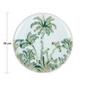 Centro De Mesa Cerâmica Palmeira Branco/Verde 36X4Cm - 6