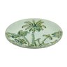Centro De Mesa Cerâmica Palmeira Branco/Verde 36X4Cm - 2