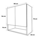 Ver imagem 4 de Armário Aéreo Multiuso Meg 80cm 100%mdf 02 Portas com Nicho Integrado Branco - Desk Design