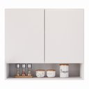 Ver imagem 6 de Armário Aéreo Multiuso Meg 80cm 100%mdf 02 Portas com Nicho Integrado Branco - Desk Design