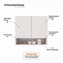 Ver imagem 5 de Armário Aéreo Multiuso Meg 80cm 100%mdf 02 Portas com Nicho Integrado Branco - Desk Design