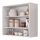 Ver imagem 3 de Armário Aéreo Multiuso Meg 80cm 100%mdf 02 Portas com Nicho Integrado Branco - Desk Design
