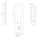 Ver imagem 3 de Puxador Porta Embutir Concha Quadrado 15cm Escovado Pado