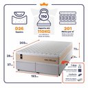 Ver imagem 3 de Cama Box Baú King Alford com Colchão Molas Ensacadas 193x203x73 Bege