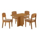 Ver imagem 2 de Conjunto Mesa de Jantar 120cm com 4 Cadeiras 100% MDF Multimóveis Crrft-CON042 Madeirado/Bege