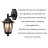 Arandela Colonial Retro Externo E27 Preto Lente Transparente Lup40 - 4