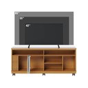 Ver imagem 5 de Rack para TV até 65 Polegadas com 2 Portas e Rodízios Multimóveis Crcol-RCK039 Madeirado/Off