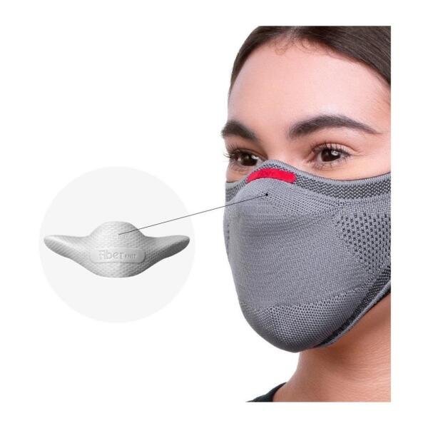 Clipe Nasal para Máscara Protetor Facial Fiber Knit PRO - Cinza - 4