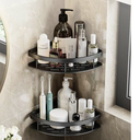 Ver imagem 1 de Kit 2 Prateleiras de Canto em L Multiuso – Alumínio Preto, Resistentes e Fácil Instalação