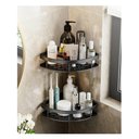 Ver imagem 3 de Kit 2 Prateleiras de Canto em L Multiuso – Alumínio Preto, Resistentes e Fácil Instalação