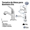 Ver imagem 6 de Torneira de Mesa Lavatório Bica Baixa Iris 1.1/2" Cromado (1196 C-42)