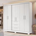 Ver imagem 2 de Guarda Roupa Casal 6 Portas 3 Gavetas Branco Nt6030 Notável Móveis
