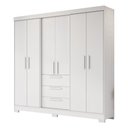 Ver imagem 1 de Guarda Roupa Casal 6 Portas 3 Gavetas Branco Nt6030 Notável Móveis
