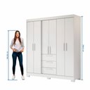 Ver imagem 6 de Guarda Roupa Casal 6 Portas 3 Gavetas Branco Nt6030 Notável Móveis
