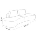 Ver imagem 4 de Sofá 3 Lugares Orgânico Sala de Estar Living 230cm Louise D06 Veludo Bege - Lyam Decor