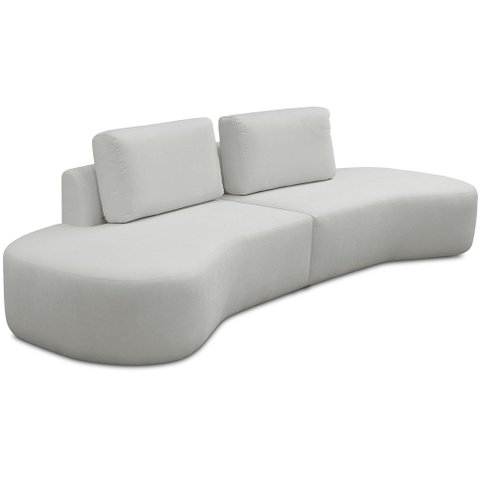 Sofá 3 Lugares Orgânico Sala de Estar Living 230cm Louise D06 Veludo Bege - Lyam Decor