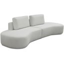 Ver imagem 1 de Sofá 3 Lugares Orgânico Sala de Estar Living 230cm Louise D06 Veludo Bege - Lyam Decor