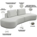Ver imagem 3 de Sofá 3 Lugares Orgânico Sala de Estar Living 230cm Louise D06 Veludo Bege - Lyam Decor