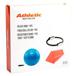 Kit Pilates/Yoga Athletic com Anel de Pilates + Bola de Ginástica 65 cm + Faixa Elástica 15555 - 2