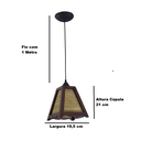 Ver mais imagens de Lustre de Teto Pendente Retrô Rústico Bambu Fibra Natural
