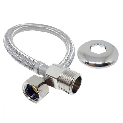 Engate Flexível Inox Trançado Alta Pressão 60 Cm