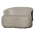 Ver imagem 3 de Kit 1 Namoradeira e 2 Poltronas Orgânica Beatriz Suede Composê Corino Preto - Estopar Suede Bege