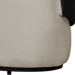 Kit 1 Namoradeira e 2 Poltronas Orgânica Beatriz Suede Composê Corino Preto - Estopar Suede Bege - 5