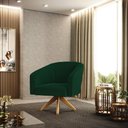 Ver imagem 2 de Poltrona Decorativa Giratória Ma30 Stella Bouclê Verde - D’Rossi