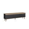 Rack Retrô Longo 3 Portas Viena Rv3000 Mel/Preto Brilho Delmarco - 2